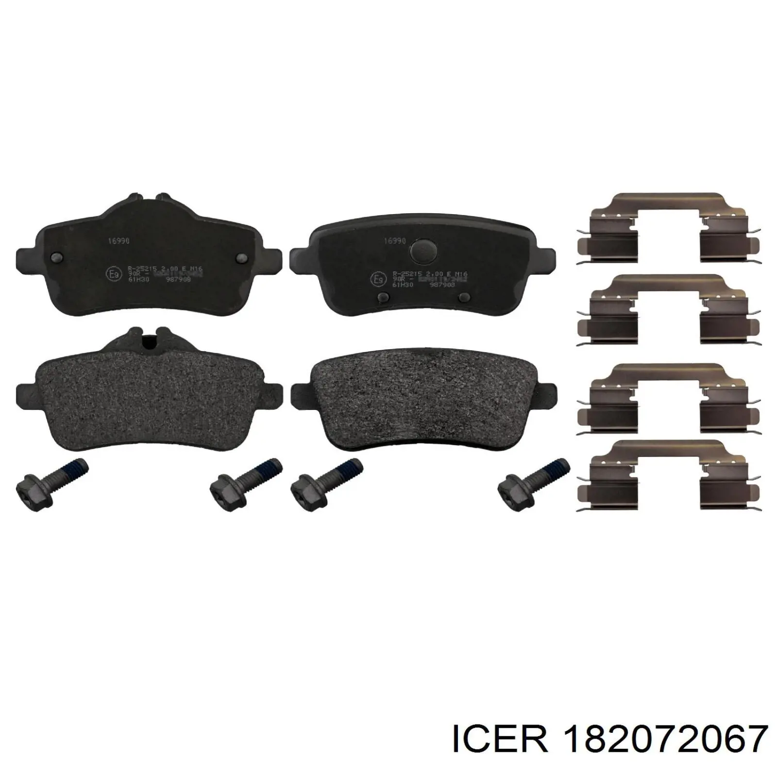 Задні гальмівні колодки Icer 182072067 ціна, від 36.58 USD