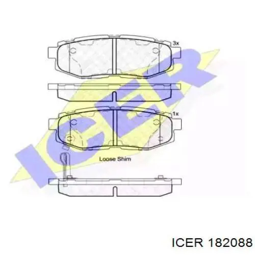 182088 Icer Колодки гальмівні задні, дискові