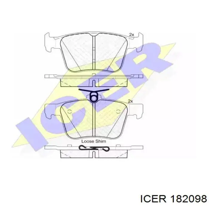Задні гальмівні колодки 182098 Icer
