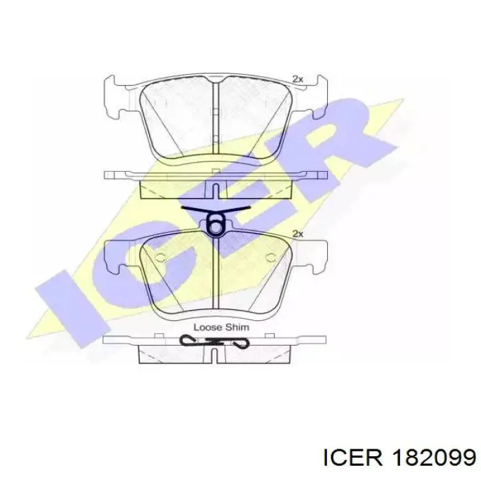 Задні гальмівні колодки Icer 182099 ціна, від 27.04 USD