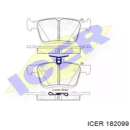 182099 Icer колодки гальмові задні, дискові