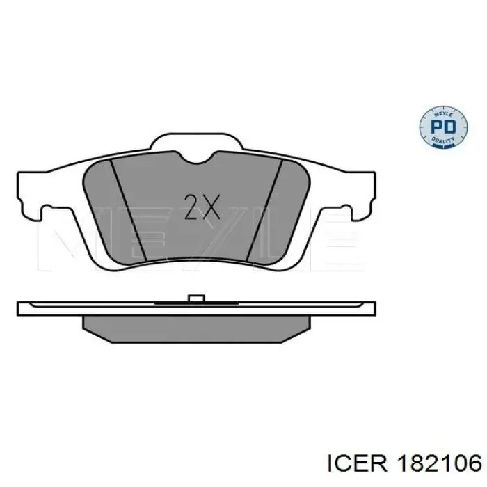 Колодки гальмові задні, дискові 182106 Icer