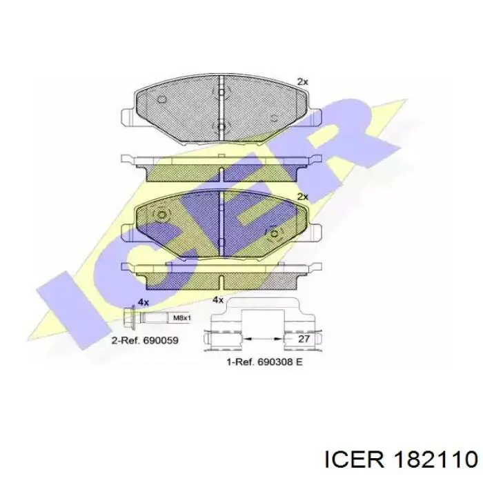 Передні тормозні колодки 182110 Icer