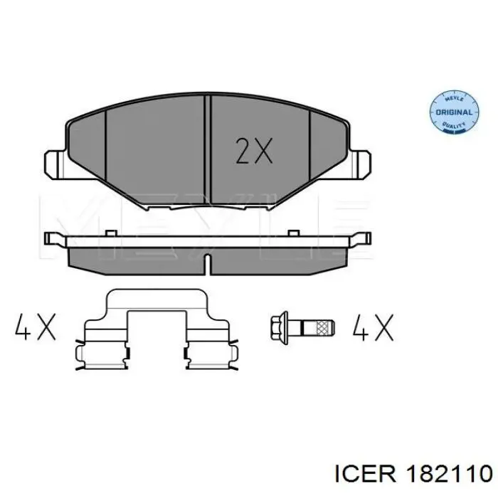 Колодки гальмівні передні, дискові 182110 Icer