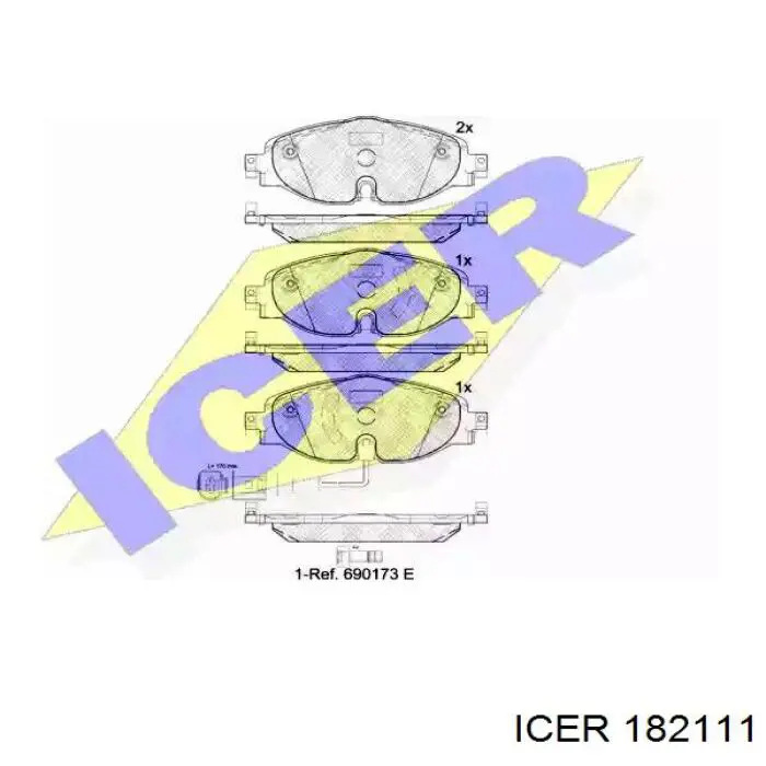 Гальмівні колодки Icer 182111 ціна, від 31.35 USD