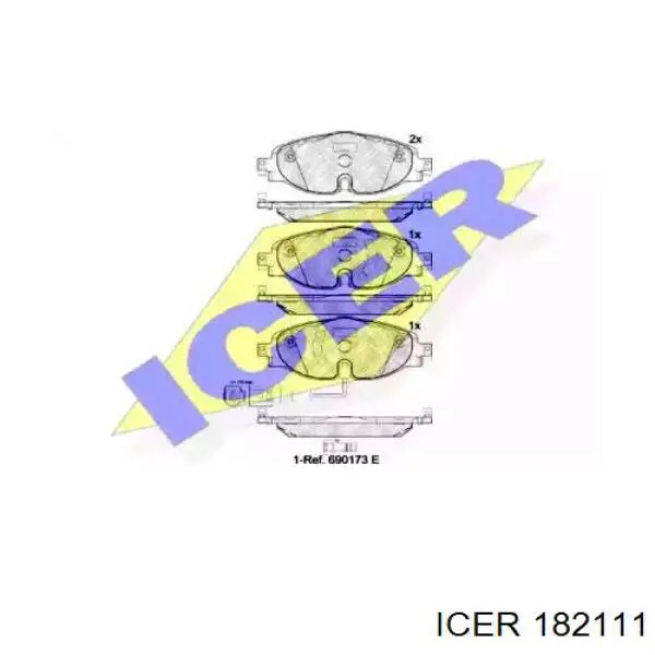 182111 Icer колодки гальмівні передні, дискові