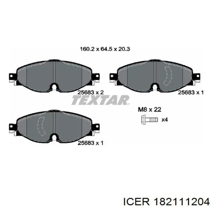 Гальмівні колодки Icer 182111204 ціна, від 33.04 USD