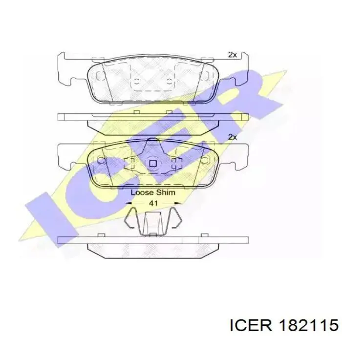 Купити 182115 Icer Колодки гальмівні передні, дискові