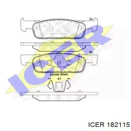182115 Icer колодки гальмівні передні, дискові