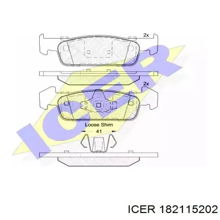 Передні тормозні колодки 182115202 Icer