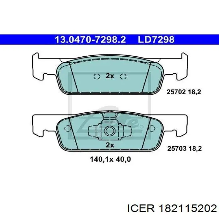 182115202 Icer Передні гальмівні колодки