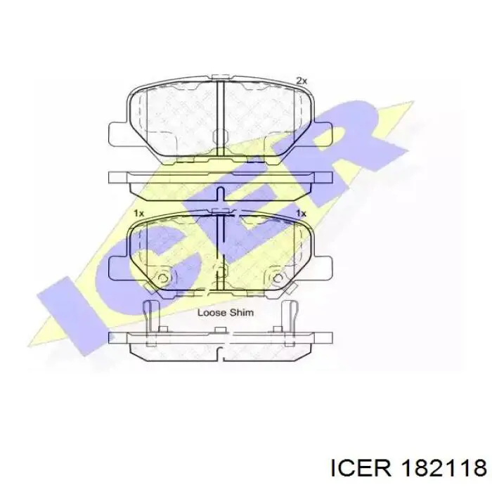 Задні гальмівні колодки Icer 182118 ціна, від 19.35 USD