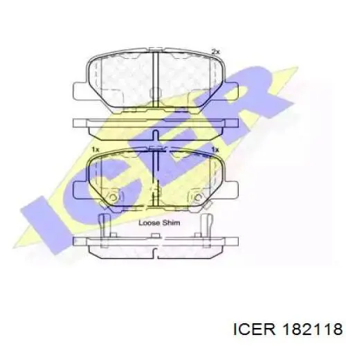 Колодки гальмові задні, дискові 182118 Icer