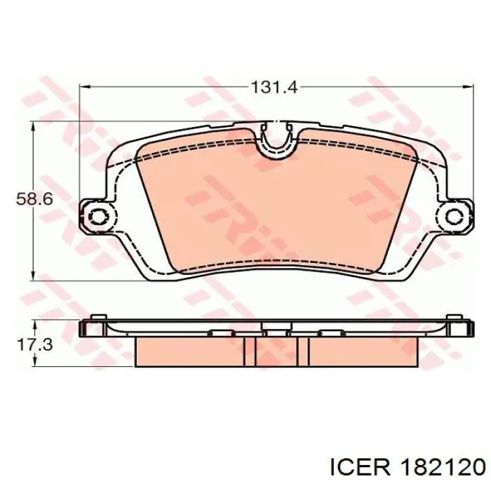 Задні гальмівні колодки 182120 Icer