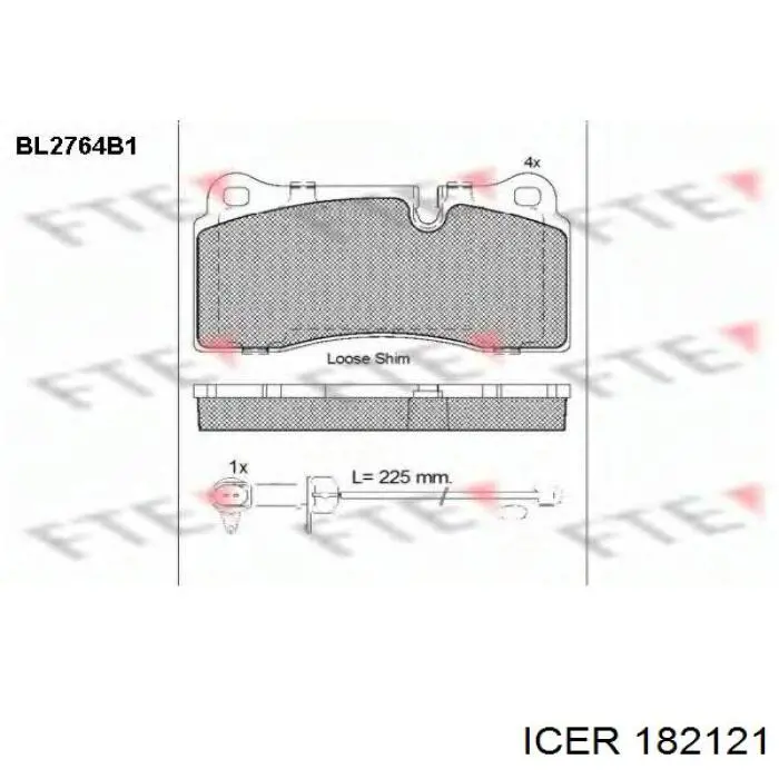 Задні гальмівні колодки Icer 182121 ціна, від 30.03 USD