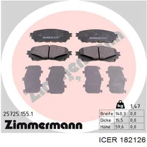 Гальмівні колодки Icer 182126 ціна, від 23.05 USD