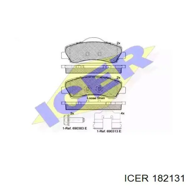 182131 Icer колодки гальмівні передні, дискові