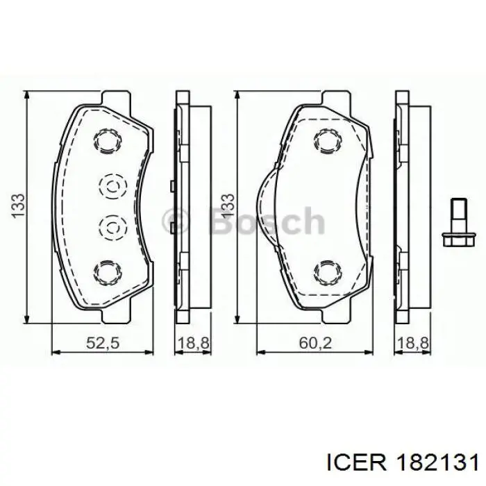 Купити 182131 Icer Колодки гальмівні передні, дискові