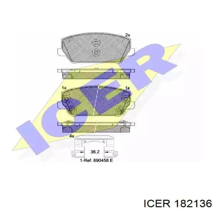 Гальмівні колодки Icer 182136 ціна, від 28.32 USD