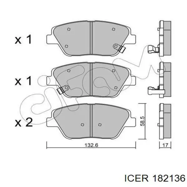 Гальмівні колодки Icer 182136 ціна, від 28.32 USD