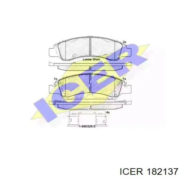 Передні тормозні колодки 182137 Icer