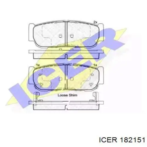 182151 Icer колодки гальмові задні, дискові