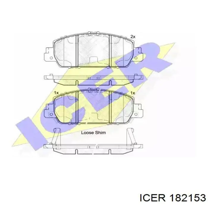 Передні тормозні колодки 182153 Icer