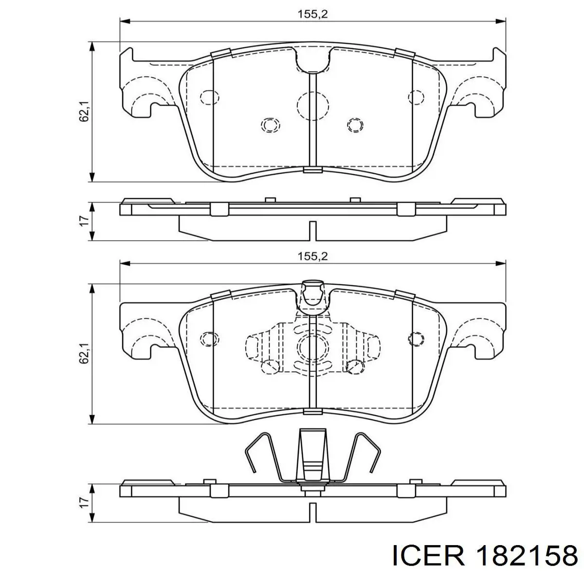 Тормозні колодки Icer 182158