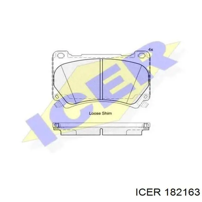 182163 Icer колодки гальмівні передні, дискові
