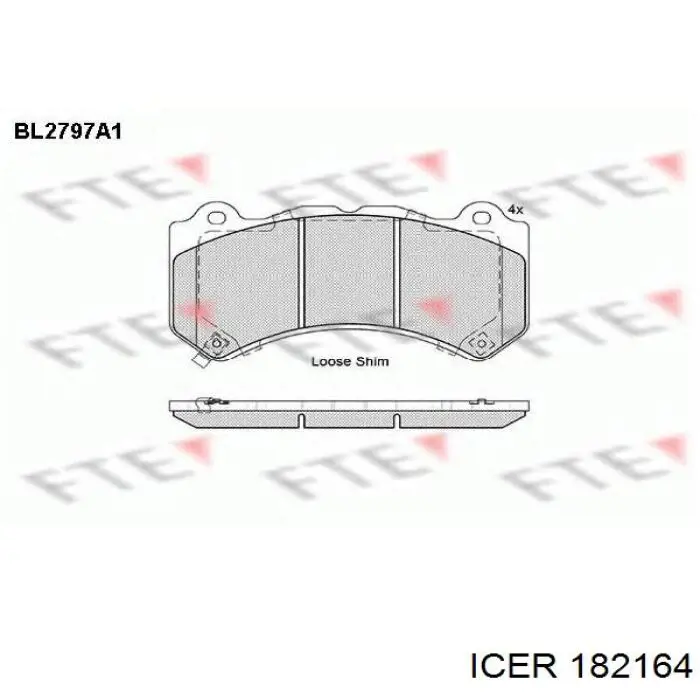 Гальмівні колодки Icer 182164 ціна, від 82.32 USD
