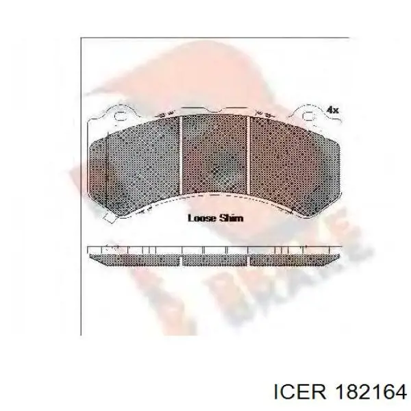 182164 Icer колодки гальмівні передні, дискові