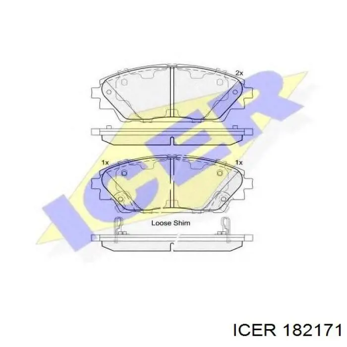 Передні тормозні колодки 182171 Icer