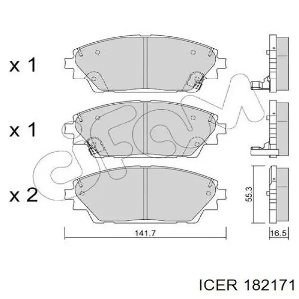 Гальмівні колодки Icer 182171 ціна, від 28.57 USD