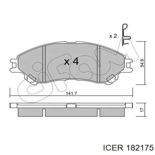 Гальмівні колодки Icer 182175 ціна, від 26.03 USD