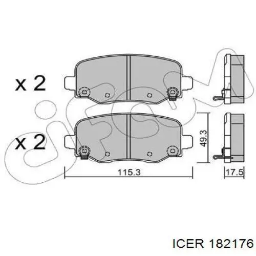 Купити 182176 Icer Задні колодки