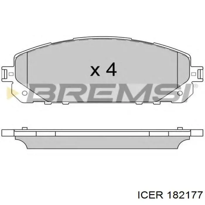 Передні тормозні колодки 182177 Icer