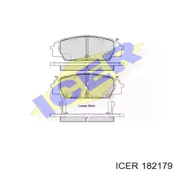 182179 Icer колодки гальмівні передні, дискові