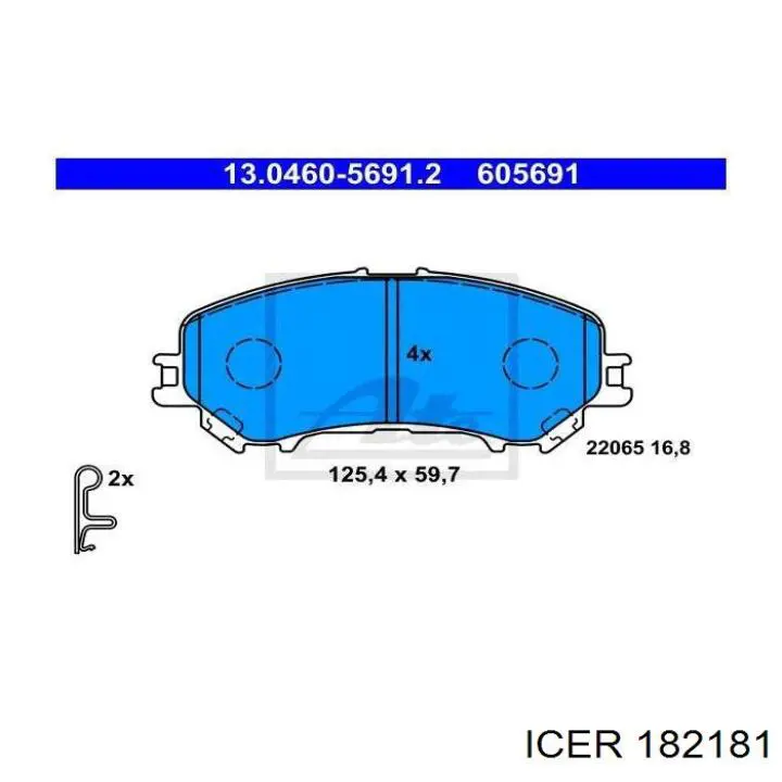 Передні тормозні колодки 182181 Icer