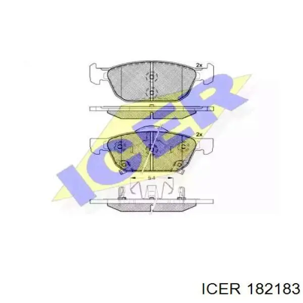 Колодки гальмівні передні, дискові 182183 Icer