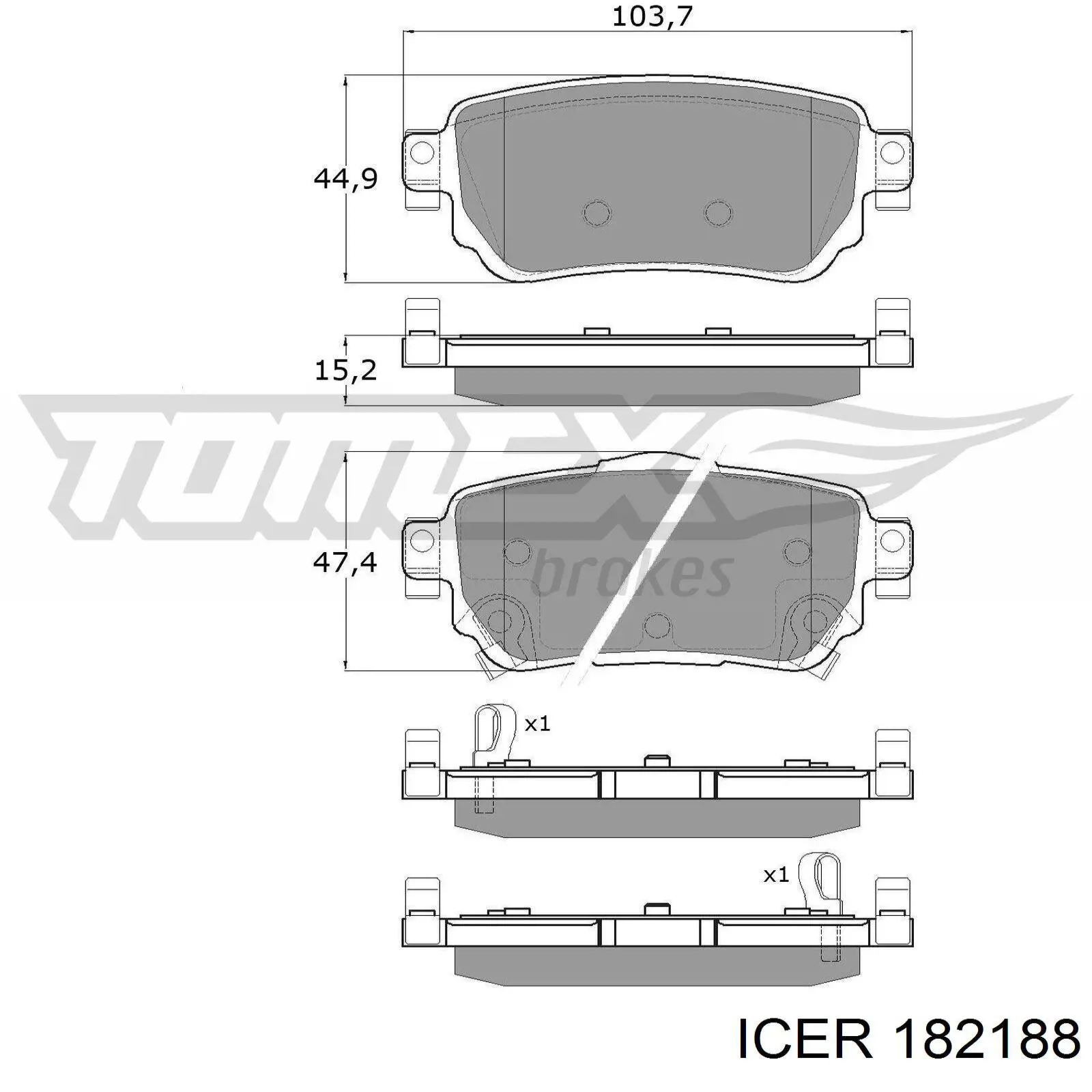 Купити 182188 Icer Задні колодки