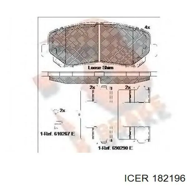 Передні тормозні колодки 182196 Icer