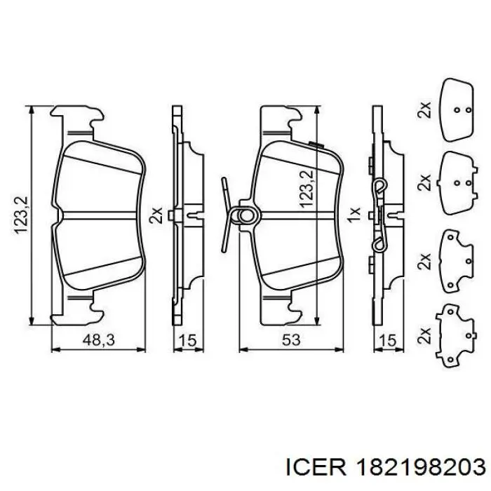 Купити 182198203 Icer Задні колодки