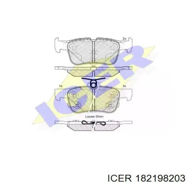 Задні гальмівні колодки 182198203 Icer