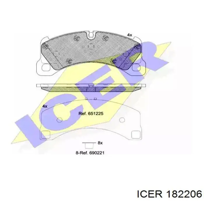 Передні тормозні колодки 182206 Icer