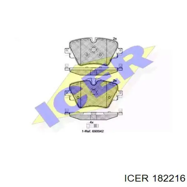 182216 Icer колодки гальмівні передні, дискові