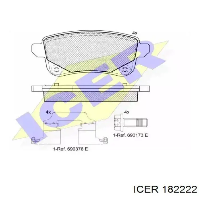 Купити 182222 Icer Задні колодки