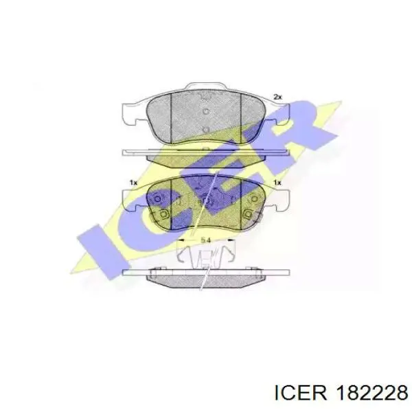Передні тормозні колодки 182228 Icer