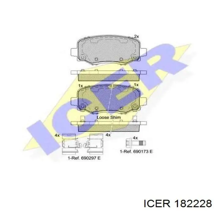 Гальмівні колодки Icer 182228 ціна, від 28.21 USD