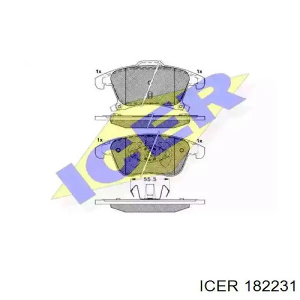 Колодки гальмівні передні, дискові 182231 Icer