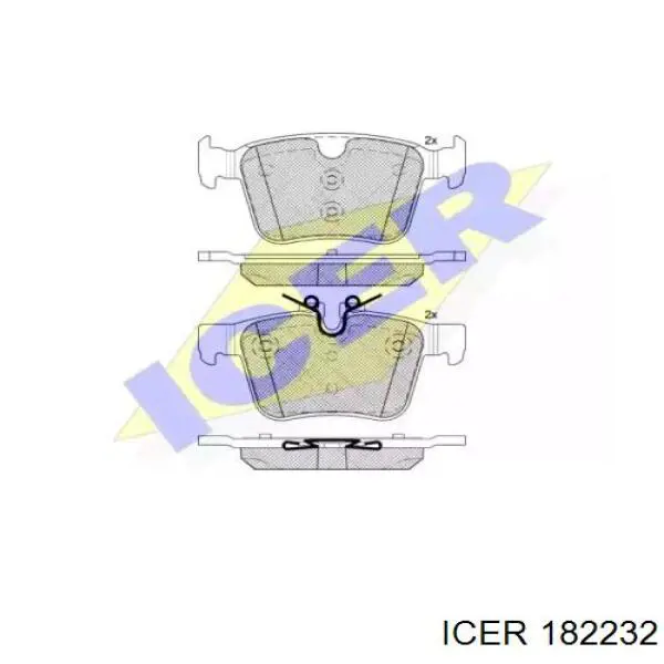 Колодки гальмові задні, дискові 182232 Icer